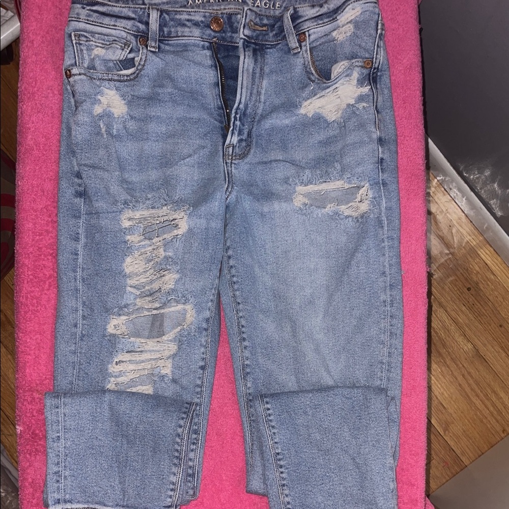American Eagle Outfitters Women's Light Blue Boyfriend Jeans